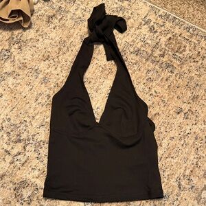 Elegant Black Halter Top